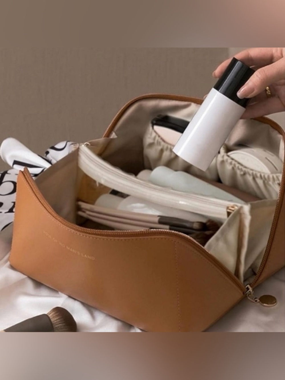 Leather Cosmetic Case - Picture 2 of 6